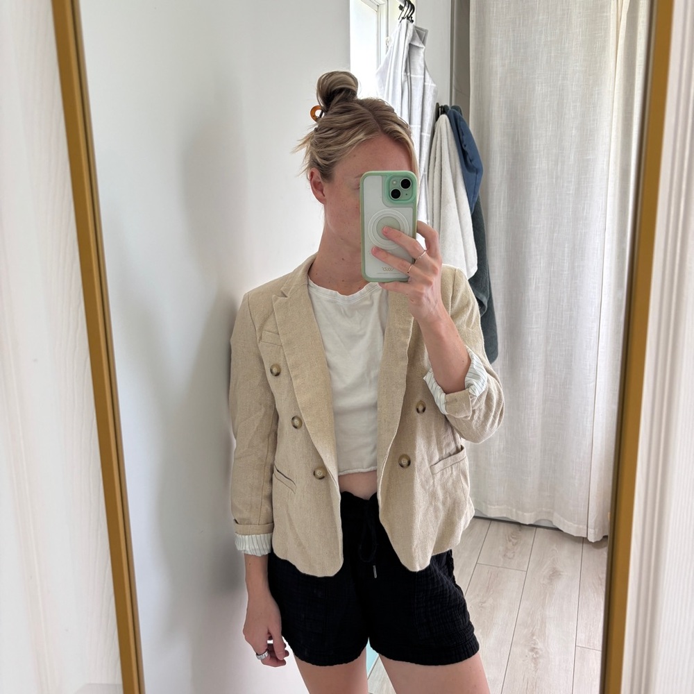 LOFT Tan Blazer Structured Lightweight Suit Jacket
